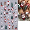5 Sheets Christmas Nail Art Stickers 3D Snowflake Elk Santa