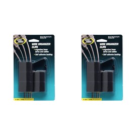 CordAway Wire Clips, Self Adhesive Backing, Wire Management, Desk Cord Holder & Organizer | Black - 2 Packs (6 Clips per Pack, 12 Total Clips)