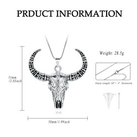 VCCWYQK Bull Memorial Urn Necklace Keepsake Bullfight Stainless Steel Cremation Jewelry Pet Ashes for Women Men(Silver)