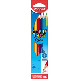 Maped Color Peps's Coloured Pencils, Triangular 832002 (Pack of 6)