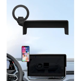 MaserWeller Car Phone Holder for 2024 2025 VW ID.4/2025 VW ID.Buzz Accessories 12.9-Inch Screen Fixed Clip, 360° Rotation Phone Mount Compatible with MagSafe