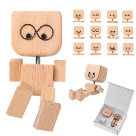 YOUSHEME Shaking Wooden Man, Shaking Wooden Man Figurine for Car Dashboard with 12PCS, Funny Cars Ornaments Wood Desktop Decor,Car Dashboard Accessories and Desk Decoration
