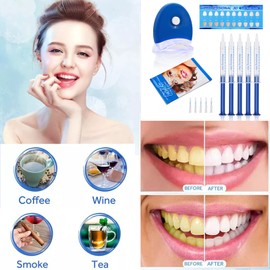 Teeth Whitening Kit 5×3ml Whitening Gel with Professional LED Light Reduce Sensitive Teeth Whitening Kit Remove Stains Whiten Teeth Quick Resultsing
