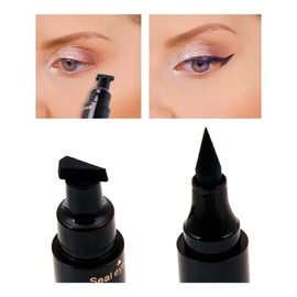 UNIVERSOENLÍNEA.COM | 2 Delineadores De Ojos Sello Indeleble Waterproof Eyeliner de Colores, Sello de Gato para los Ojos, Maquillaje Líquido Secado en Segundos (Negro y Rosa)