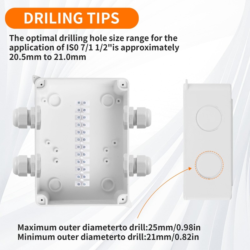 BUCOMTU Junction Box Outdoor Waterproof Junction Box Surface-Mounted IP65, 150