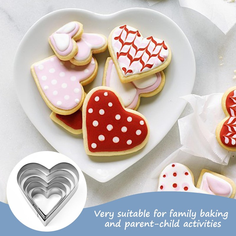 10 Piece Baking Tools, Cookie Cutters, Heart Shaped Cookie Cutters,