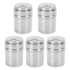 5PCS Seasoning Bottle Stainless Steel Spice Shaker with Rotating Cover