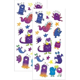 Playhouse Grape Scented Scratch & Sniff Sticker Sheets for Crafts, Trading & Collecting - Silly Monsters