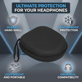 ASHATA Carcasa Dura de EVA para Auriculares con Bolsa de Almacenamiento, Estuche Universal Protector para Transporte y Protección de Tus Audífonos