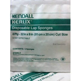 KENDALL 20 KENDALL KERLIX DISPOSABLE LAP SPONGES 32"x 8" 4 PLY 4037 LAPAROTOMY