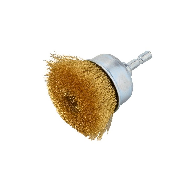 Hexagonal Cup Brush, Brass, 2.0 inches (50 mm), RC-4