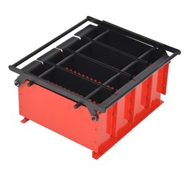 vidaXL Paper Log Briquette Maker - 15" x 12.2" x 7.1" - Compact and Durable Steel Construction, Red and Black, Manual Paper Press Machine for Recycling and Fireplace Fuel Production
