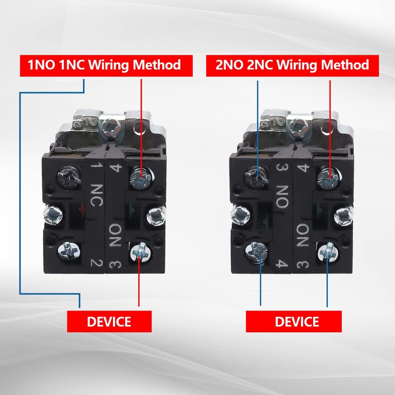 mxuteuk 2pcs 22mm Momentary Push Button Switch SPST 1NO 1NC