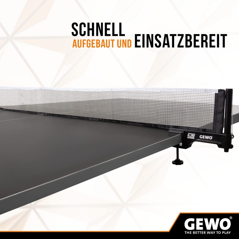 GEWO CS Outdoor Table Tennis Net - Weatherproof Table Tennis