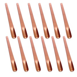 12 Pieces Stainless Steel Dessert Spoons, 12cm Short Cocktail Stirrer, Mini Tasting Spoon Metal Appetizer Spoon, Espresso Paddle, Reusable for Ice Cream, Coffee Drinks (Rose Gold)