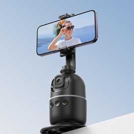 Auto Face Tracking Phone Holder, No App Required, 360° Rotation Phone Holder, Auto Tracking Phone Stand, AI Gesture Control, Auto Face Tracking Tripod for Live Vlog, Live Streaming, Video, TIK Tok