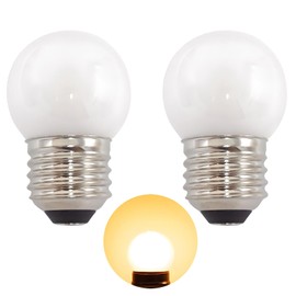 G40 1.5w Low Wattage Led Bulb,Equivalent 15 Watt Standard E26 Base G14 Small Low Power Frosted Light Bulb for Ceiling Fan,Table Lamp,Pendant Fixtures,Vanity ,Warm White 2700k,Dimmable,Pack of 2