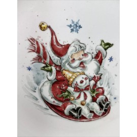 Noble Excellence 2023 Mr Bingle 8.5” plates by Noble Excellence snowman Christmas Santa dessert