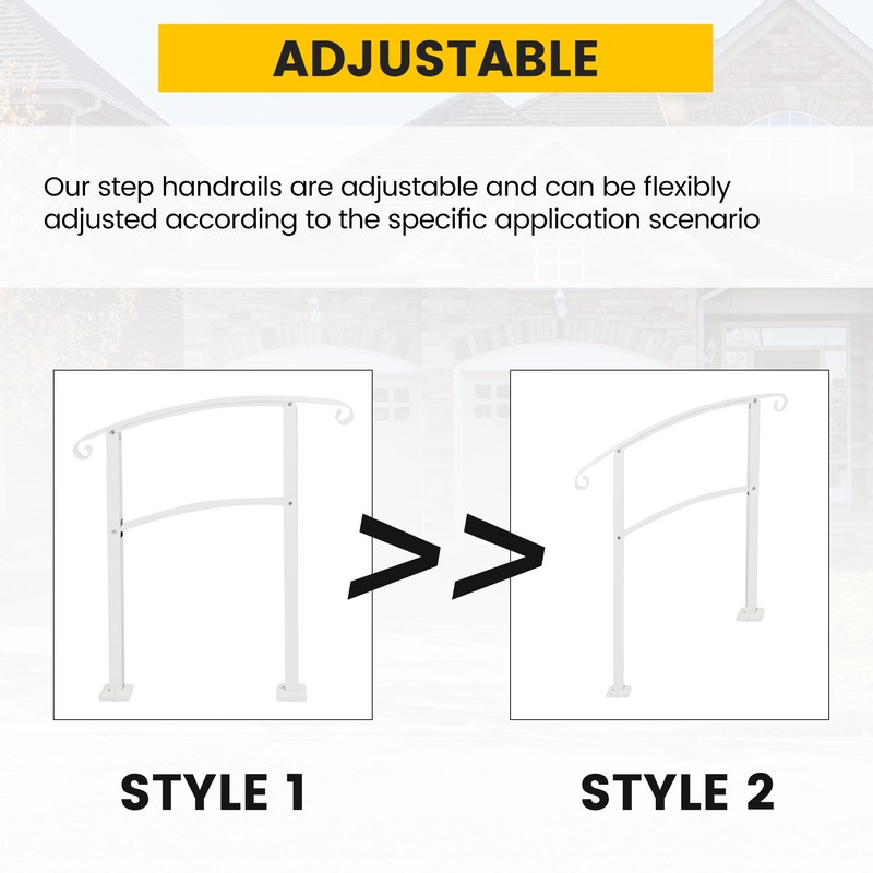 KUAFU 3FT Step Hand Rail for Outdoor Steps Compatible with