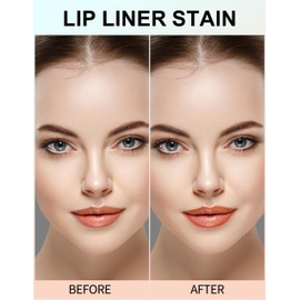 Erinde Peel Off Lip Liner Stain, Long Lasting Tattoo Lip Liner with Tweezer, Matte Finish, Waterproof Transfer Proof Lip Stain Peel Off, Non-Stick Cup Nude Lipstain Lipliner, 07