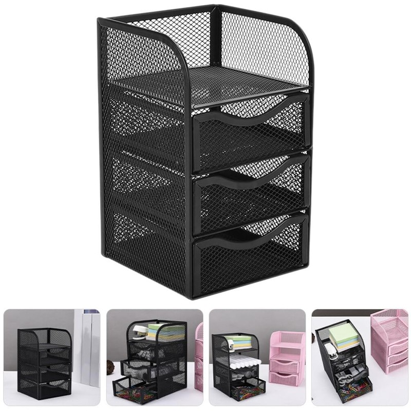 Operitacx Desk Organizer Drawer Storage Holder Mesh File Organizer for