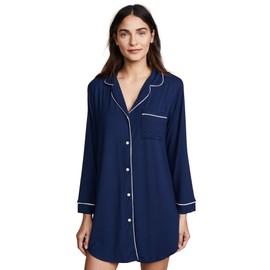 eberjey Women's Gisele Sleepshirt, Navy/Ivory, Small