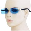 Flawless Slim Dean Rimless Sunglasses Rectangular Metal & Wood Art