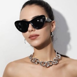 FEISEDY Oversized Cat Eye Sunglasses for Women Retro Fashion Cateye Sunglasses B2918