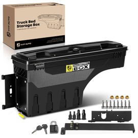 YHTAUTO Truck Bed Storage Tool Box Lockable Compatible with 1999-2007 Chevy Silverado GMC Sierra 1500/2500/3500 & HD(Fit 2007 Classic), Driver Side, Swing Waterproof Wheel Well ToolBox