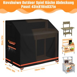 Mud Kitchen Cover 110 x 50 x 95 cm, 420D Oxford Fabric Waterproof
