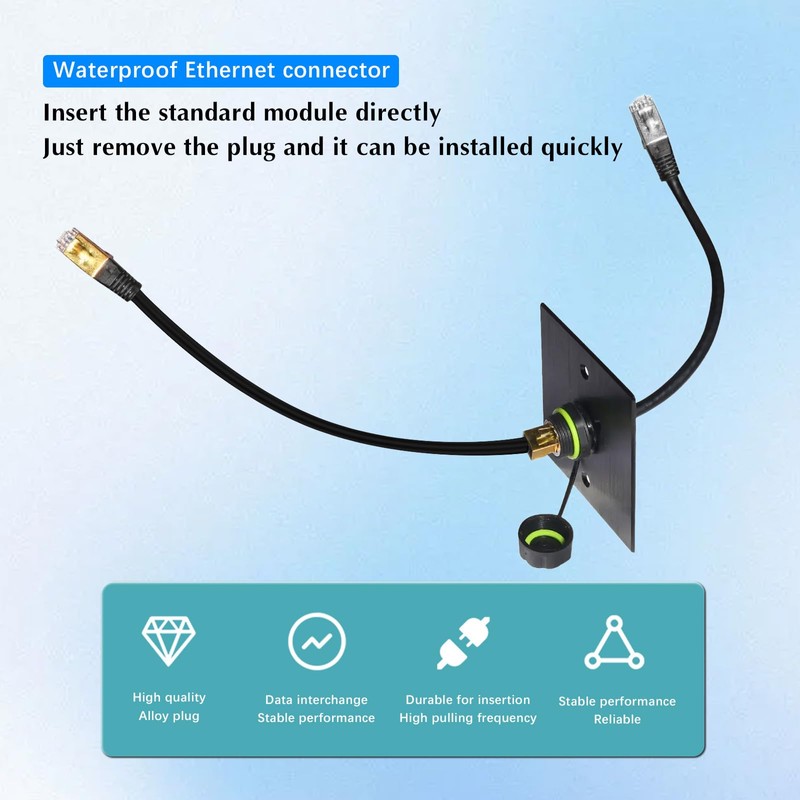 Danfetsoy RJ45 Panel Mount Coupler IP68 Waterproof, RJ45 Connector Waterproof