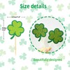 24 Pcs St Patrick's Day Clover Cupcake Toppers, Shamrock Cupcake