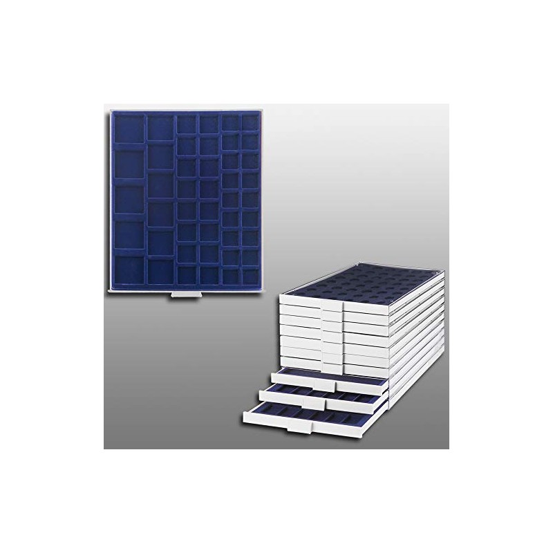 Prophila coin box gray 45 angular compartments in 3 different