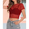 Womens Sheer Mesh Top Fishnet T Shirts Short Sleeve See