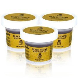 skin food [Skinfood] Skinfood Black Sugar Mask Wash-Off 120g 3pcs / [스킨푸드] 스킨푸드 블랙슈가 마스크 워시오프 120g 3개