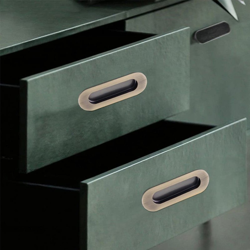 2 Pack Sliding Door Handles, Rectangular Recessed Sliding Door Handles