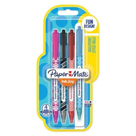 Paper Mate InkJoy Wrap Ballpoint Pens | Retractable Medium Point | Assorted Colours | 4 Count