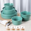 Dinnerware Sets for 4 - CJDC-QUELO 12-Piece Stoneware Plates and