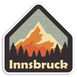 2 x 10cm Innsbruck Austria Vinyl Stickers - Ski Mountain Luggage Sticker #31213 (10cm Wide)