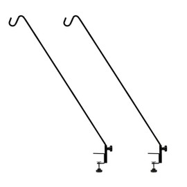 JCs Wildlife 48-Inch Heavy Duty Deck Hook with Non-Slip Clamp - Extended Reach Solid Steel Metal Deck Hook for Bird Feeders, Hanging Plants, Wind Chimes, Suet Baskets & More - 40 lbs Capacity (2-Pack)