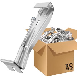 5 Inch Gutter Hangers, Hidden Aluminum Gutter Brackets with Assembled Screw - Support Sagging rain gutters.(100 Pack)