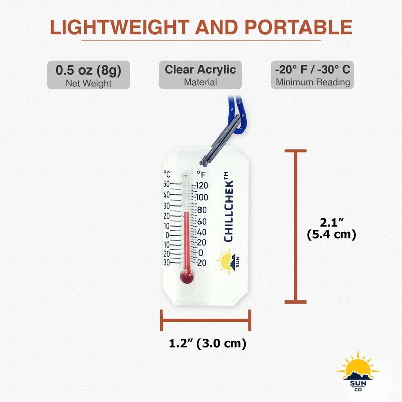 Sun Company ChillChek - Waterproof Thermometer with Breakaway Lanyard