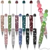 Sayglossy 10 Pcs DIY Pens Making Kit Beads Glitter Beadable