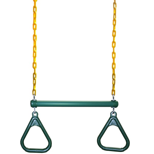 Eastern Jungle Gym Heavy-Duty Ring Trapeze Bar Combo Swing ,Large 20" Trapeze Bar with Coated Swing Chains 43" Long