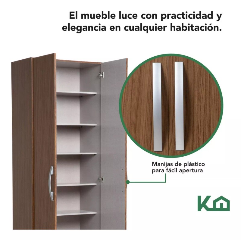 Kingsman Ropero De 2 Puertas Color Marrón De Mdp Con