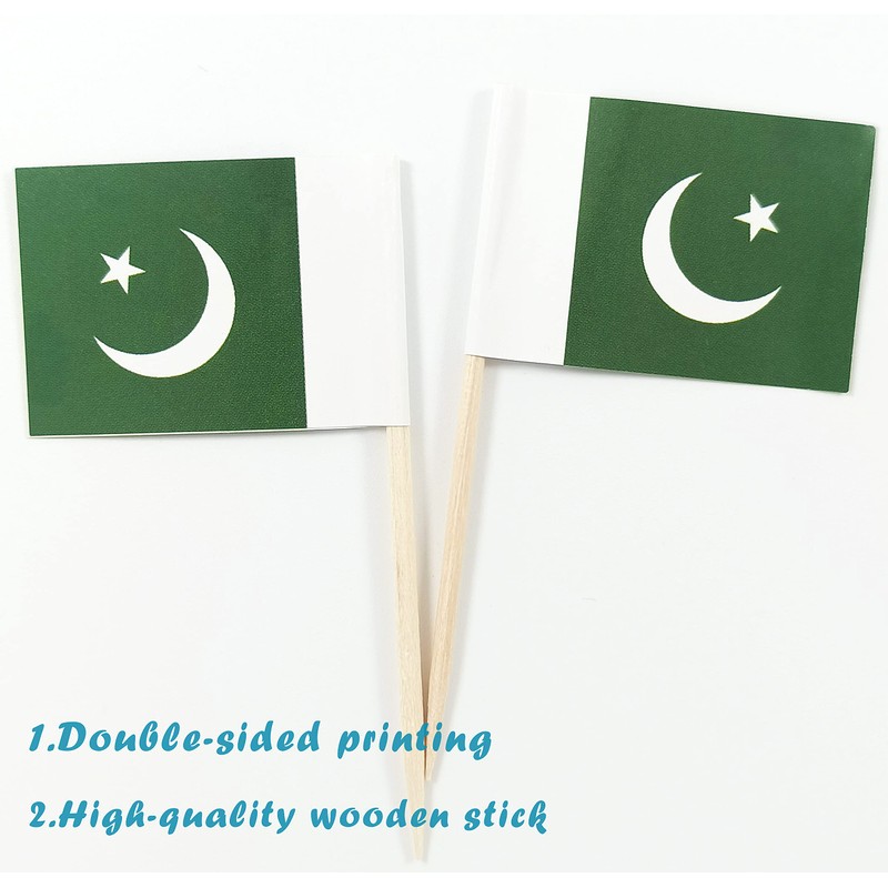 JBCD Pakistan Toothpick Flag Pakistani Mini Small Cupcake Topper Flags,