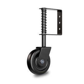 DURIGID 4.3” Spring Loaded Gate Caster Heavy Duty Gate Wheels for Wooden, Vinyl and Metal Gates, Gate Wheel with 360° Swivel, Ideal for Outdoor Fence Gates, 200 Lbs Capacity, Black, 1 Pack