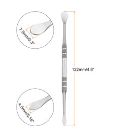 HARFINGTON 8 Pcs Wax Carving Tools 4.8" Double Ended Stainless Steel Wax & Clay Sculpting Wax Carvers Tools Modeling Spoon for Figures Clay Handmade Art Works, Silver Tone