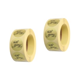 LALAFINA 2sets Thank You Stickers Roll of Letter Stickers for Strong Adhesiveness Perfect for Thanksgiving 500sheets*2
