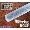 Green Stuff World Rolling Pin Herringbone Pattern for Modeling and